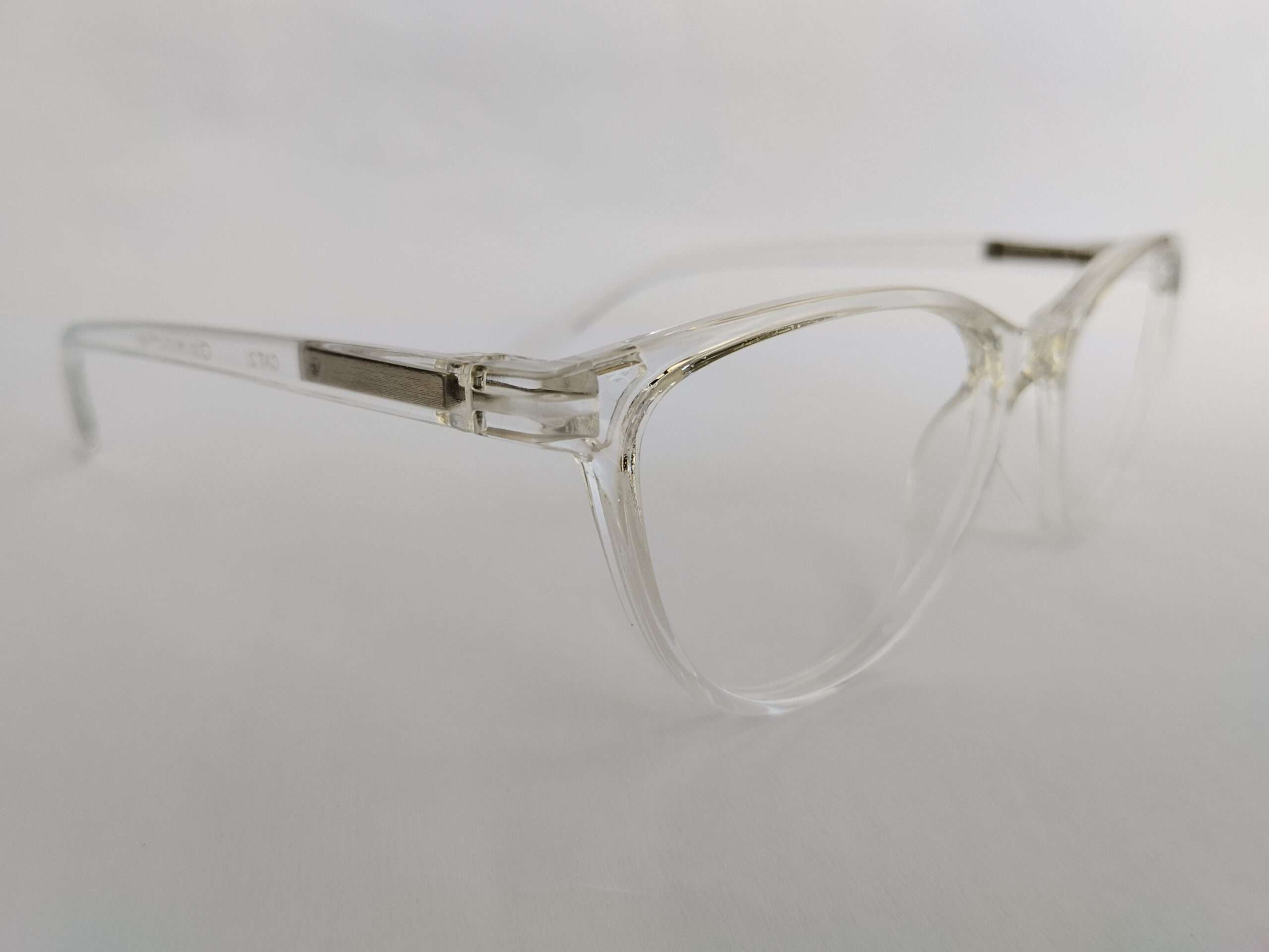 Crystal clear cat eye reading glasses with transparent lightweight design for women