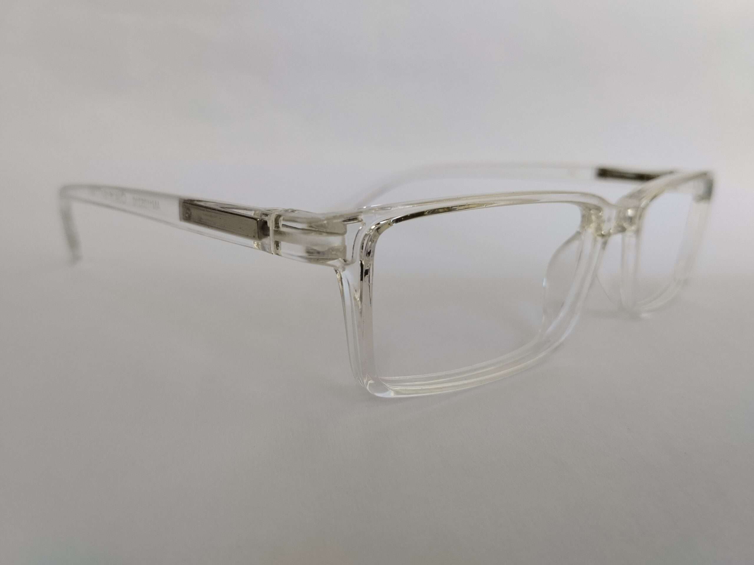 Crystal clear rectangle reading glasses with lightweight transparent frame design