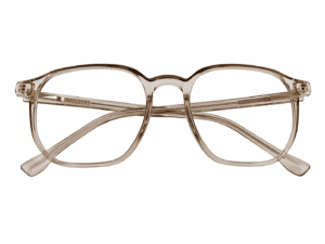 Glossy Grey Octagon Eyeglasses