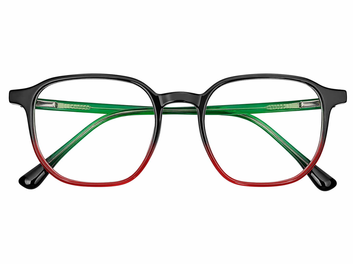 Octagon Red Black eyeglass frames with modern geometric design suitable for men and women