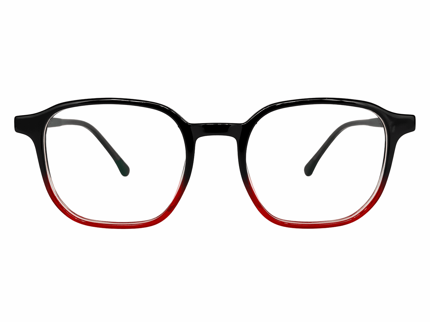 Black red octagon reading glasses with geometric frame design and lightweight structure for stylish everyday use