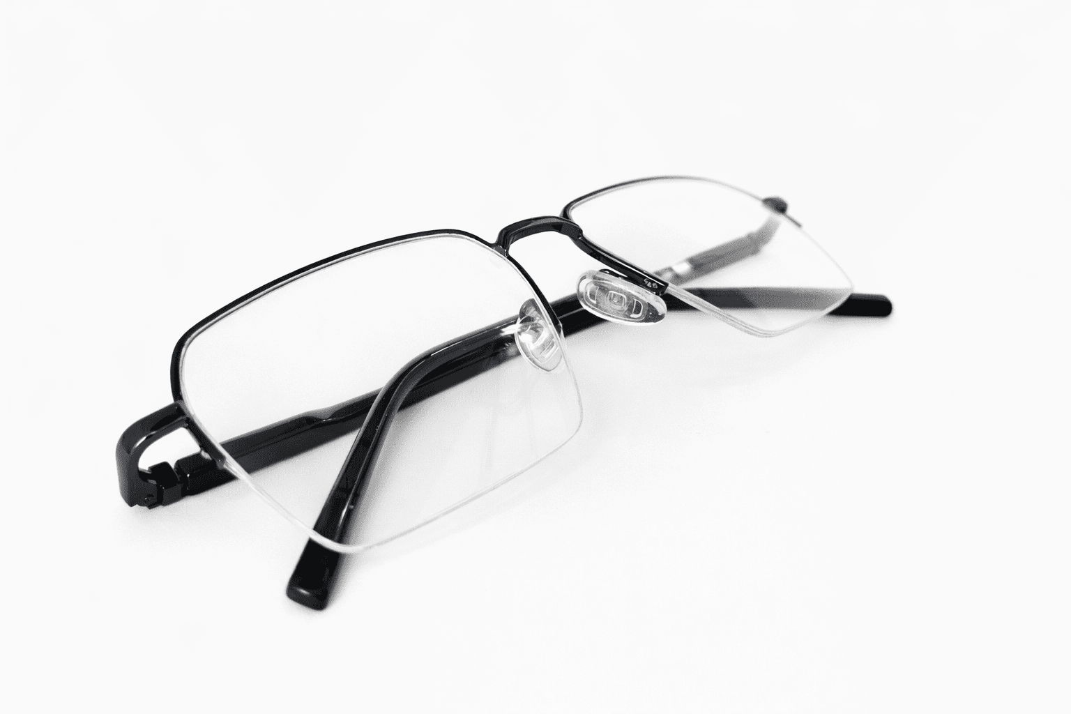 Black navy blue half frame glasses with sleek lightweight design for men and women