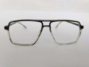 Glossy Black Grey Aviator Square Eyeglasses