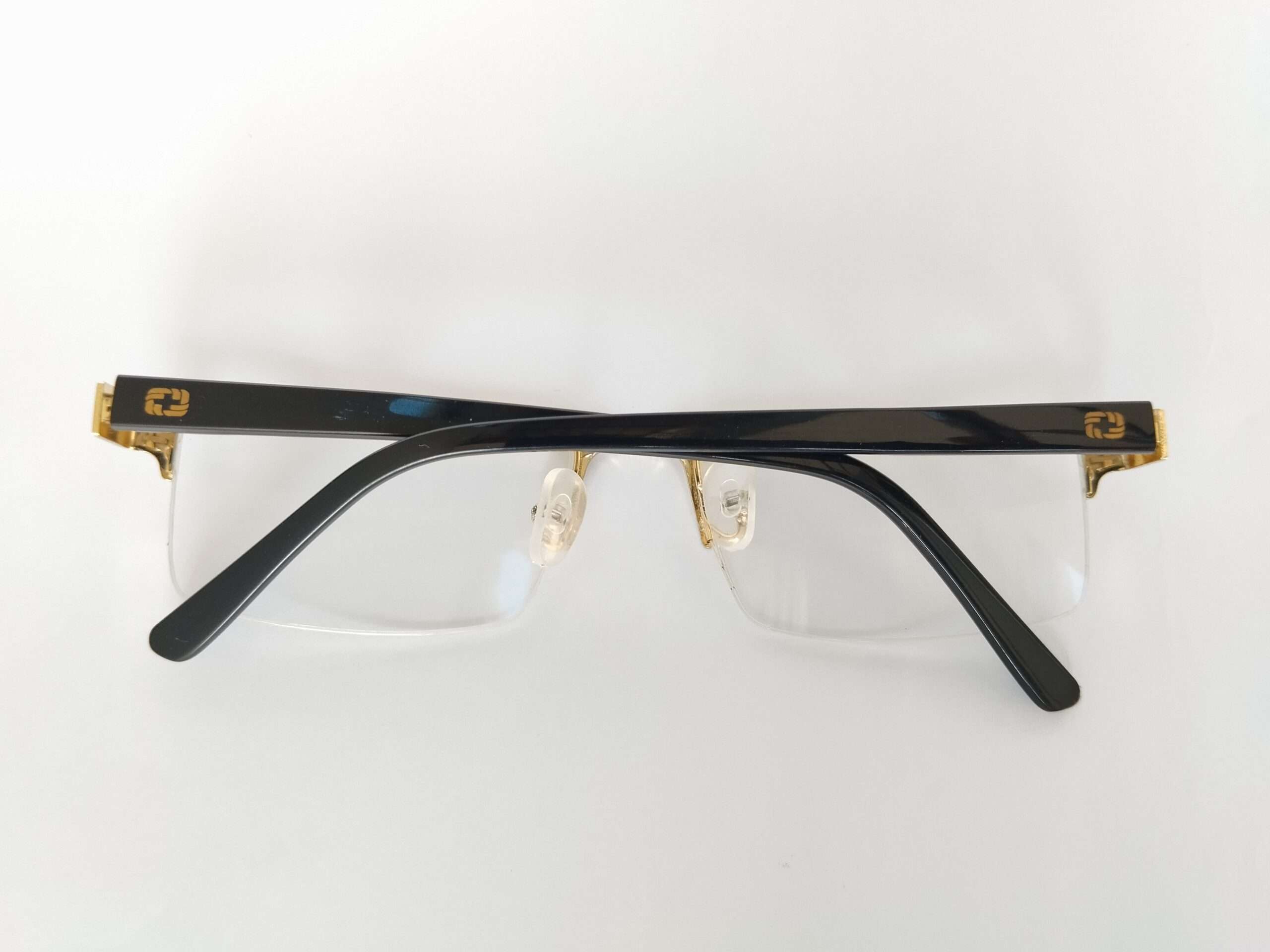 Gold half frame antiblue glasses with lightweight stylish design for men and women
