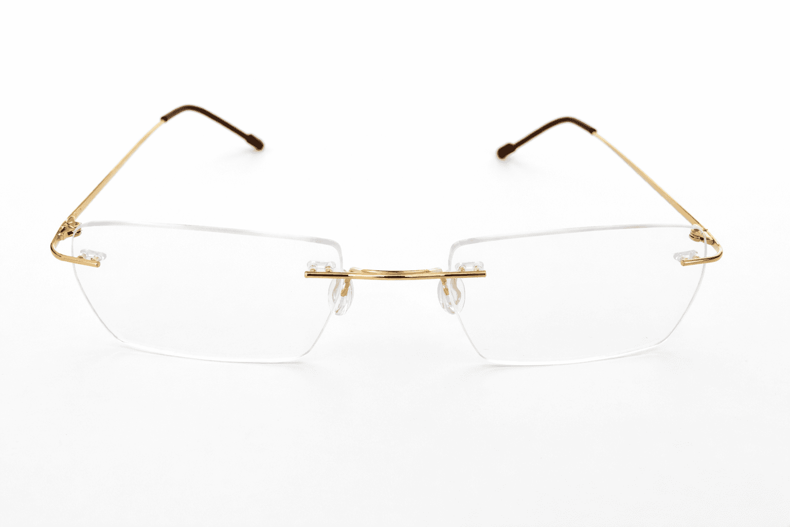 Gold frameless antiglare glasses with lightweight anti glare stylish design for men and women