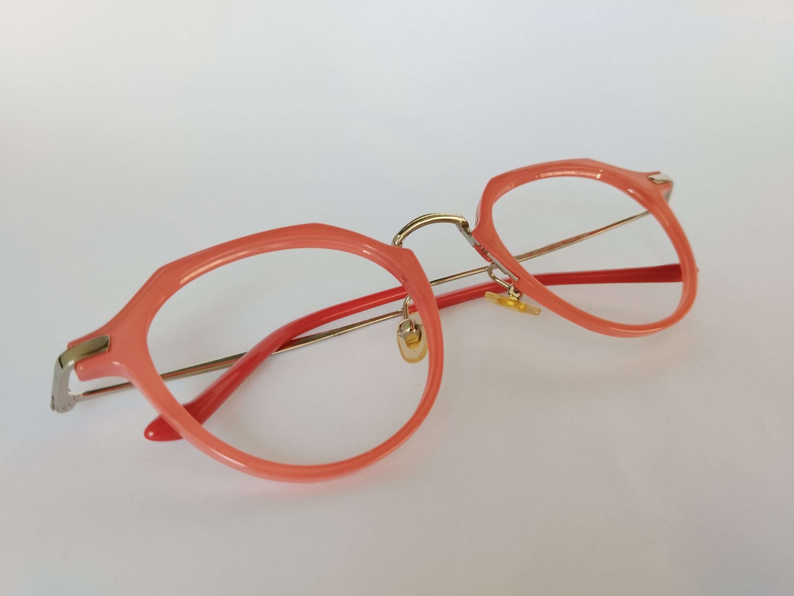 Light pink octagon eyeglasses frames with stylish geometric premium design for women