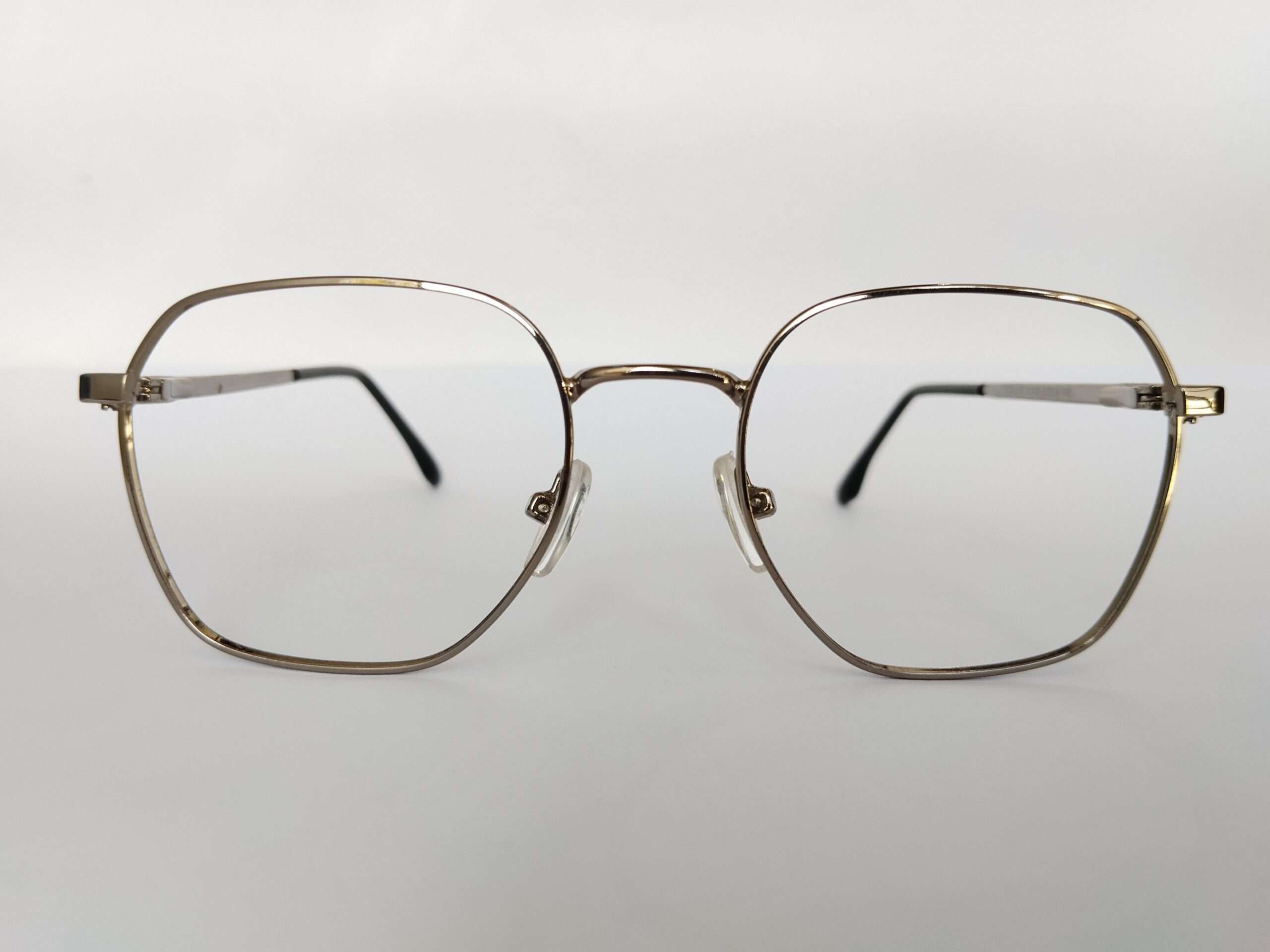 Silver octagon Gun Metal reading glasses with stylish frame and clear reading lenses