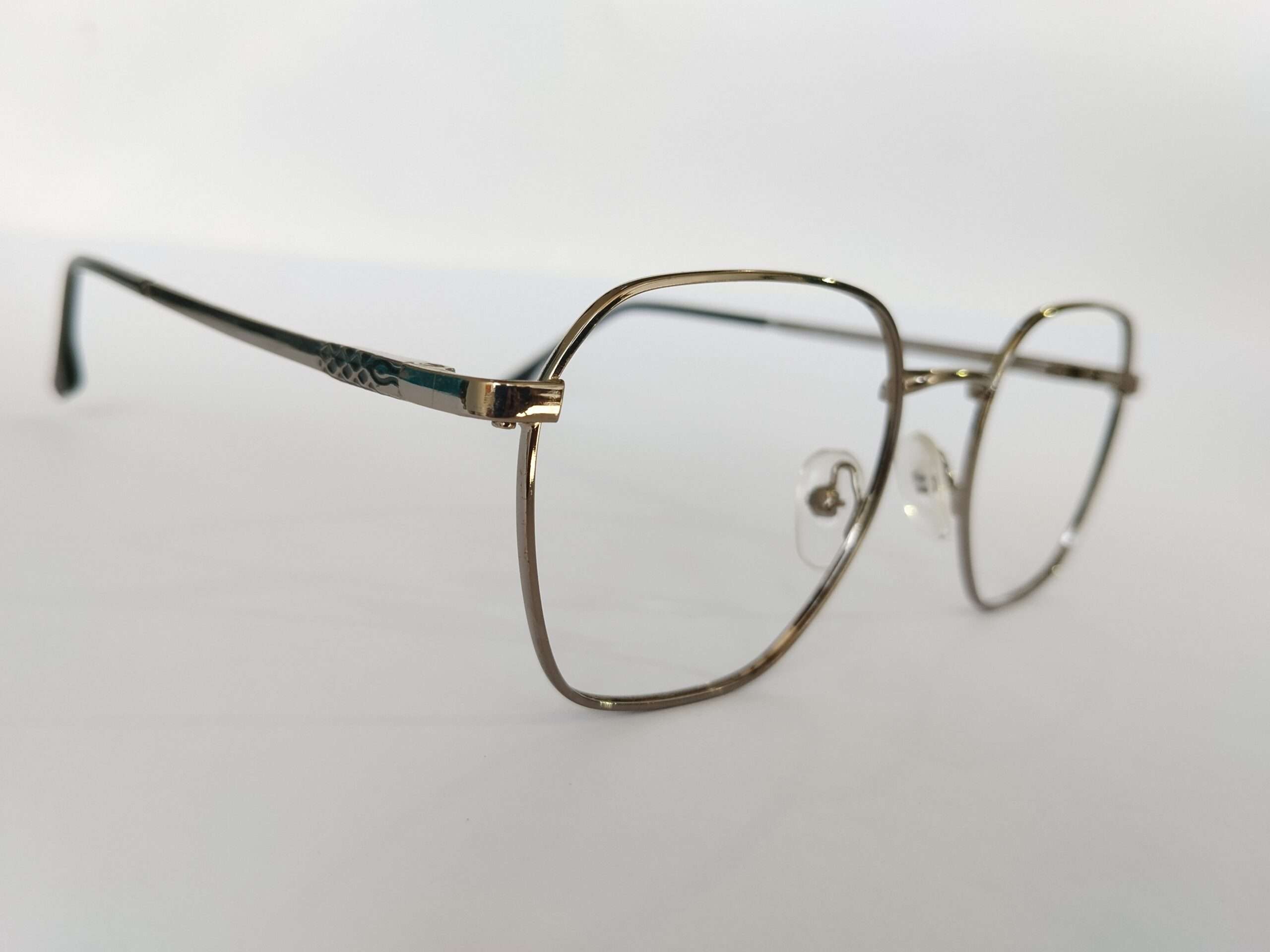 Silver octagon Gun Metal reading glasses with stylish frame and clear reading lenses