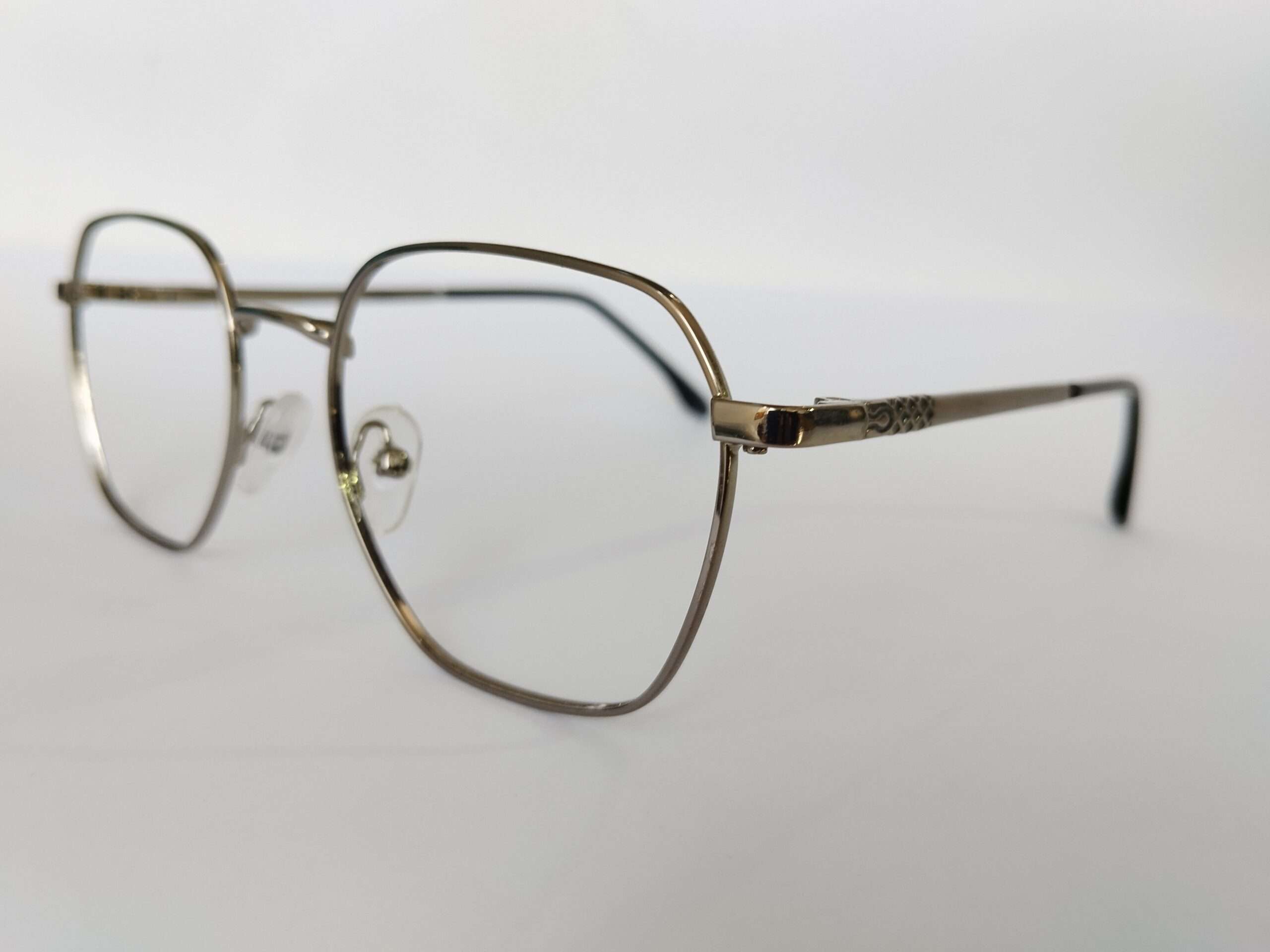 Silver octagon Gun Metal reading glasses with stylish frame and clear reading lenses