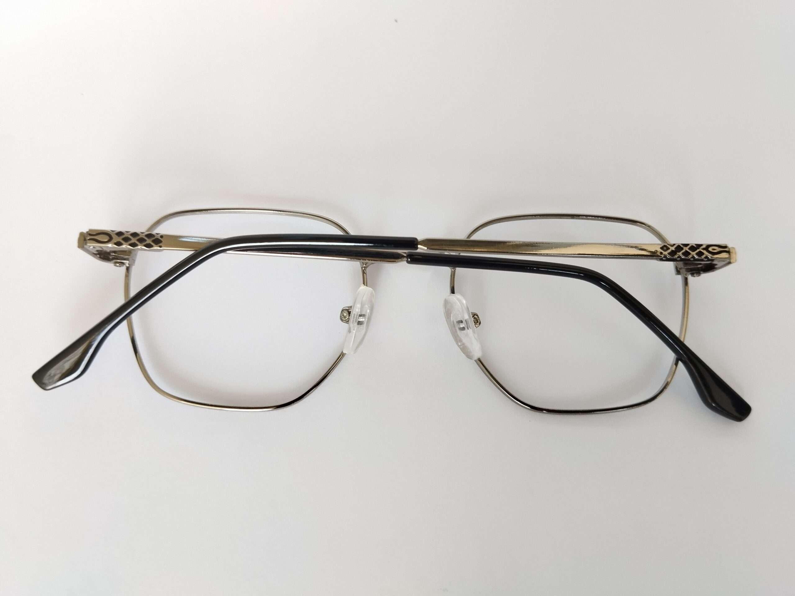 Silver octagon Gun Metal reading glasses with stylish frame and clear reading lenses