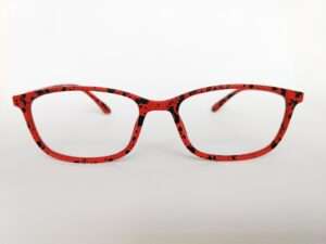 Red Black Textured Square Eyeglasses Frames