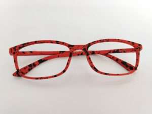 Black Textured Red Eyeglasses