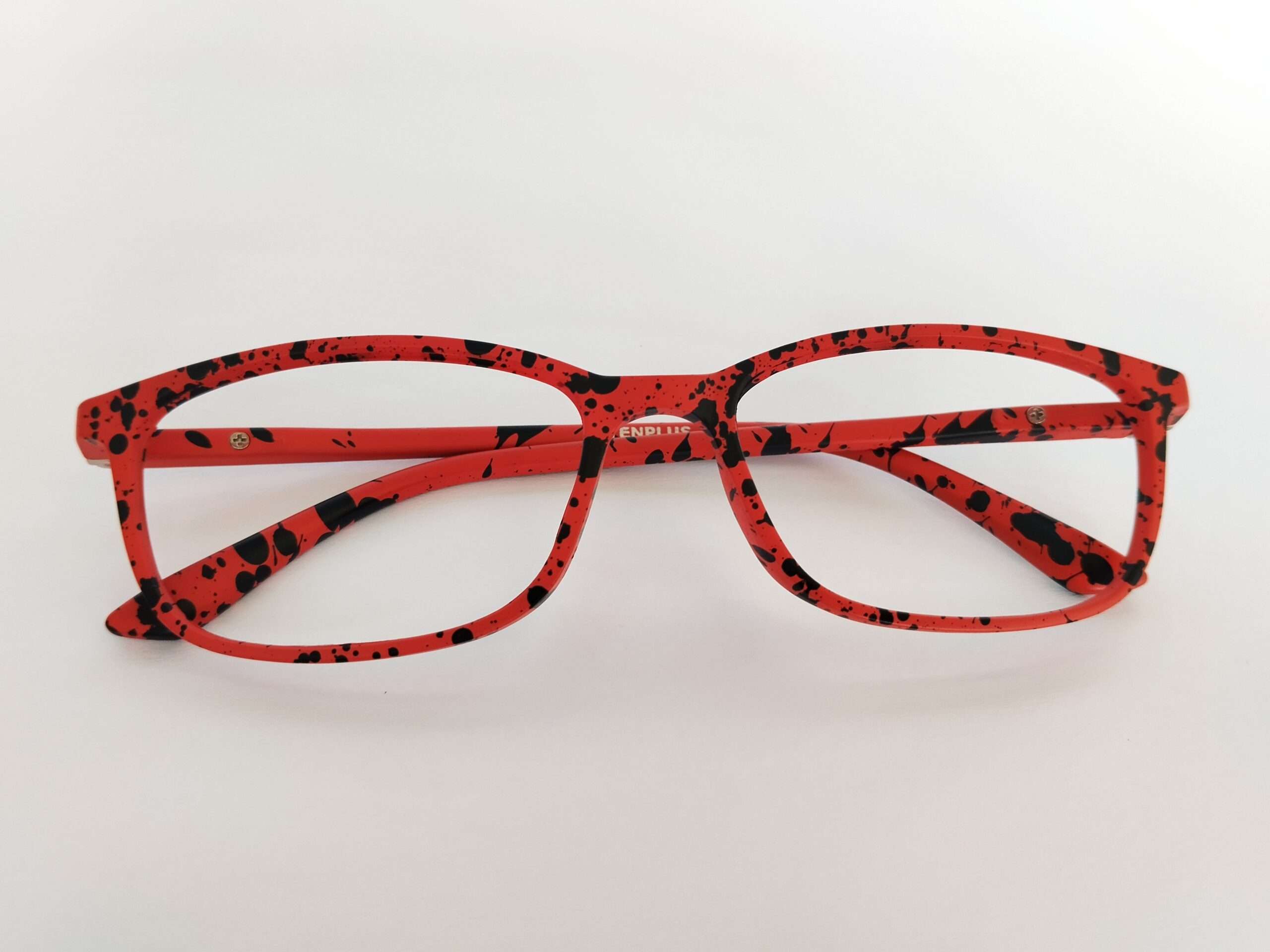 Red black textured s eyeglasses square frames with premium stylish design for men and women