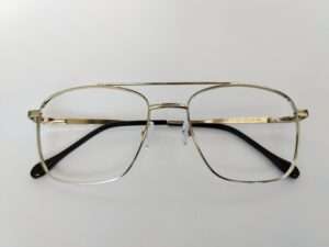Silver Metal Aviator Eyeglass Frames