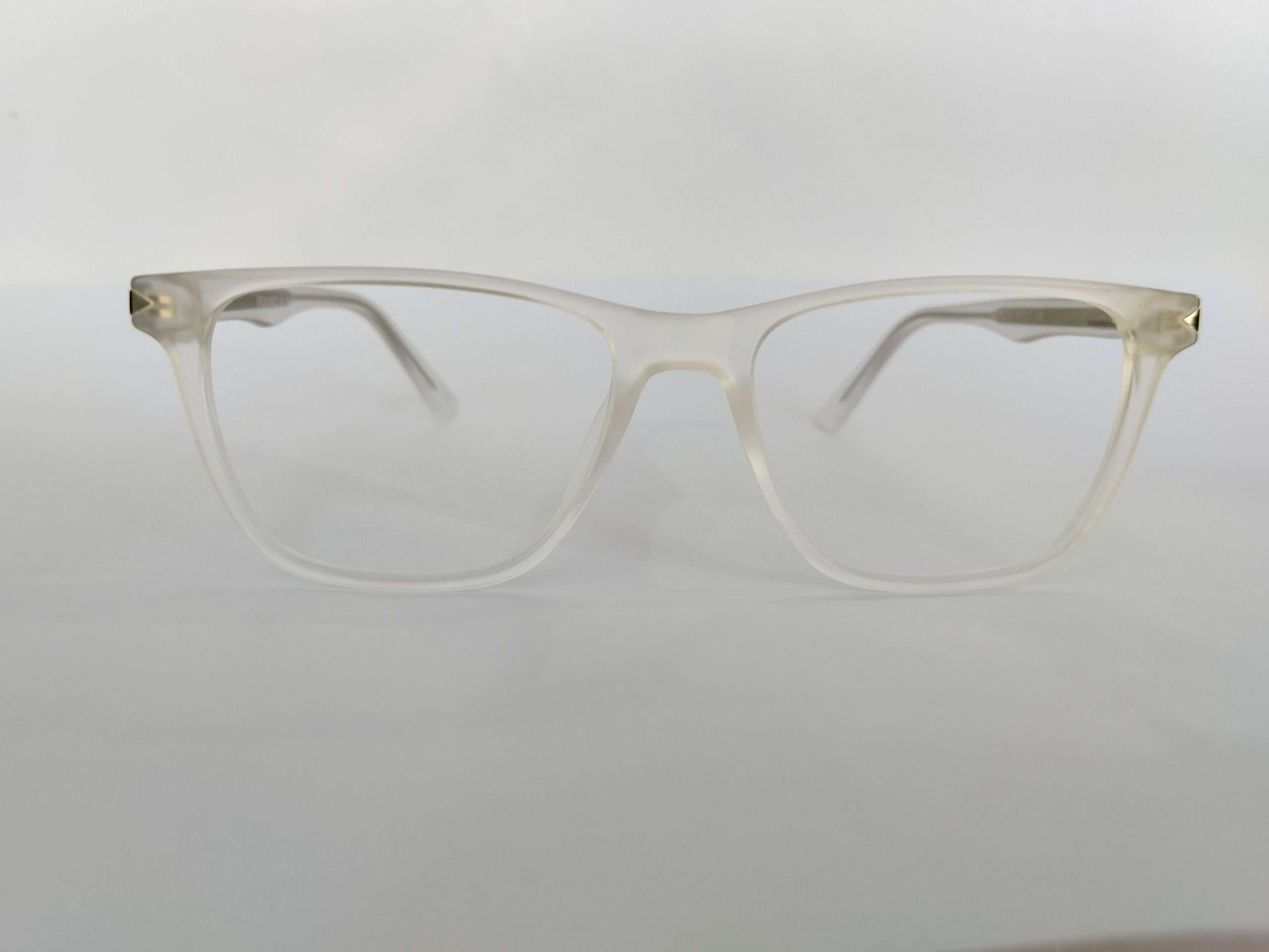 Square matte white reading glasses with modern lightweight frame and clear reading lenses