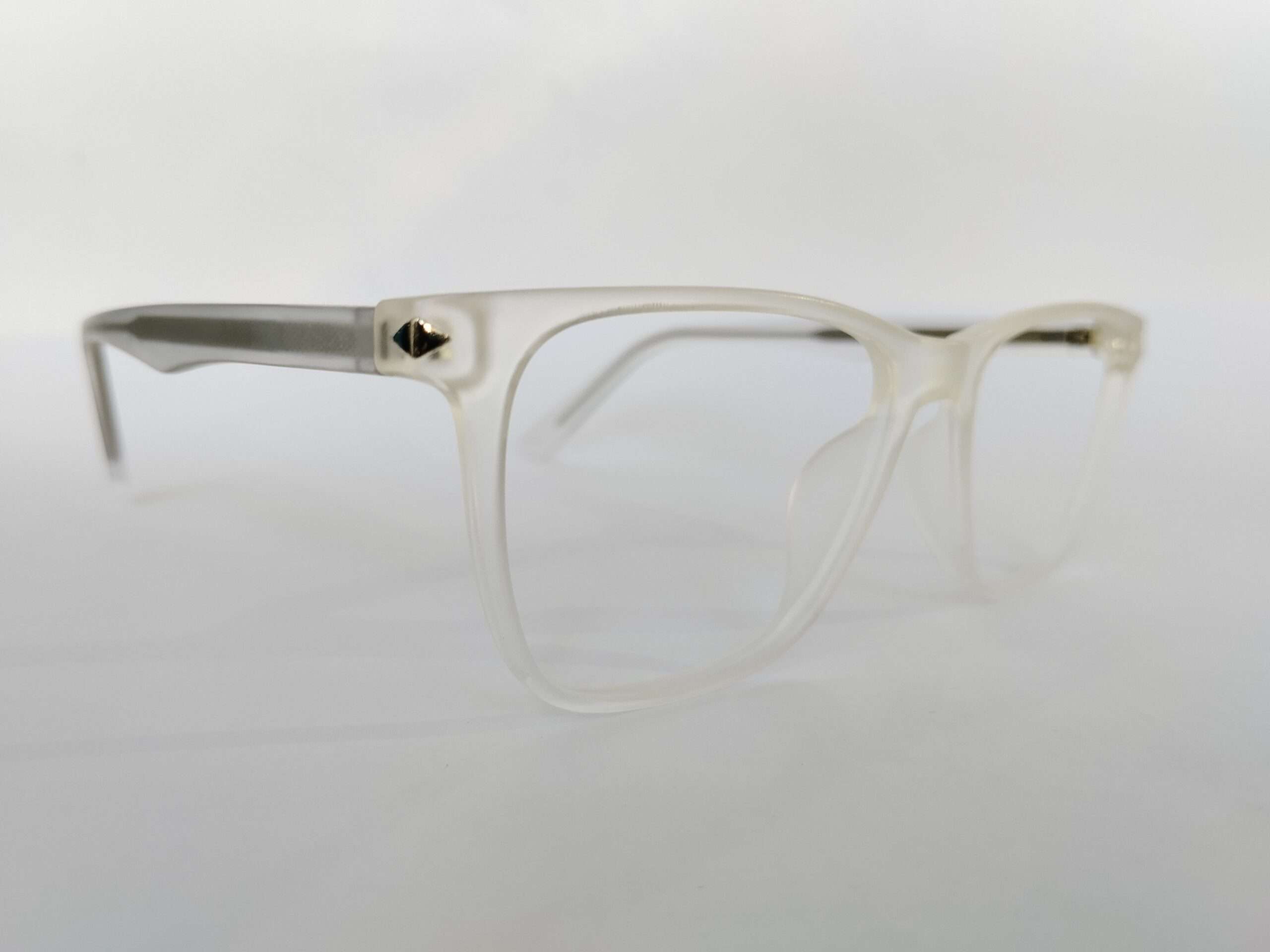 Square matte white reading glasses with modern lightweight frame and clear reading lenses