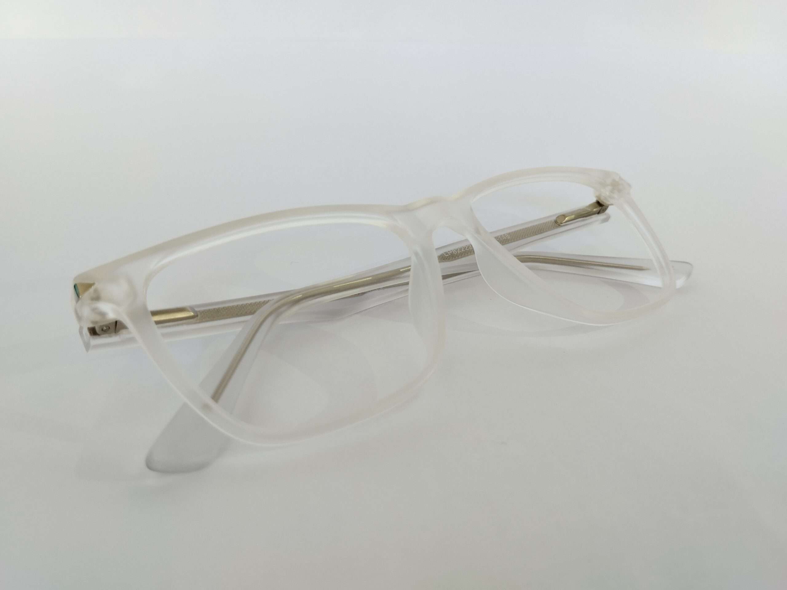 Square matte white reading glasses with modern lightweight frame and clear reading lenses