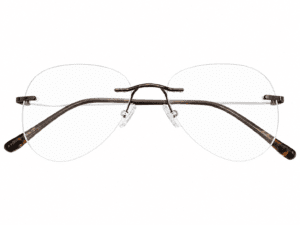 Frameless Aviator Dark Brown Black Acetate Eyeglasses