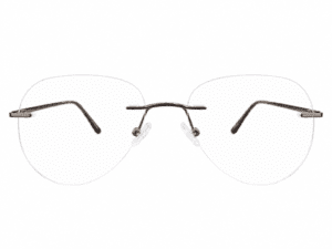 Frameless Aviator Dark Brown Black Acetate Eyeglasses