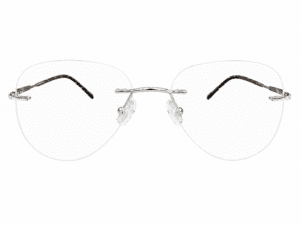 Frameless Aviator Silver Tortoiseshell Eyeglasses