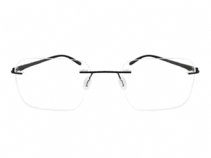 Frameless Matt Black Eyeglasses