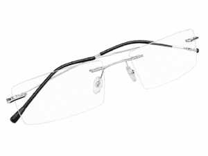 Frameless Silver Black Eyeglasses