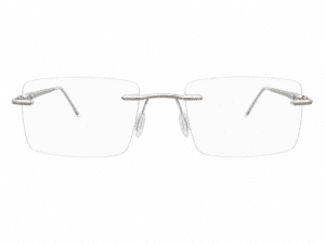 Frameless Silver Rectangle Eyeglasses