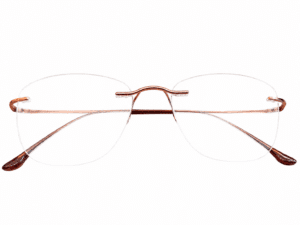 Frameless Maroon Rectangle Computer Glasses