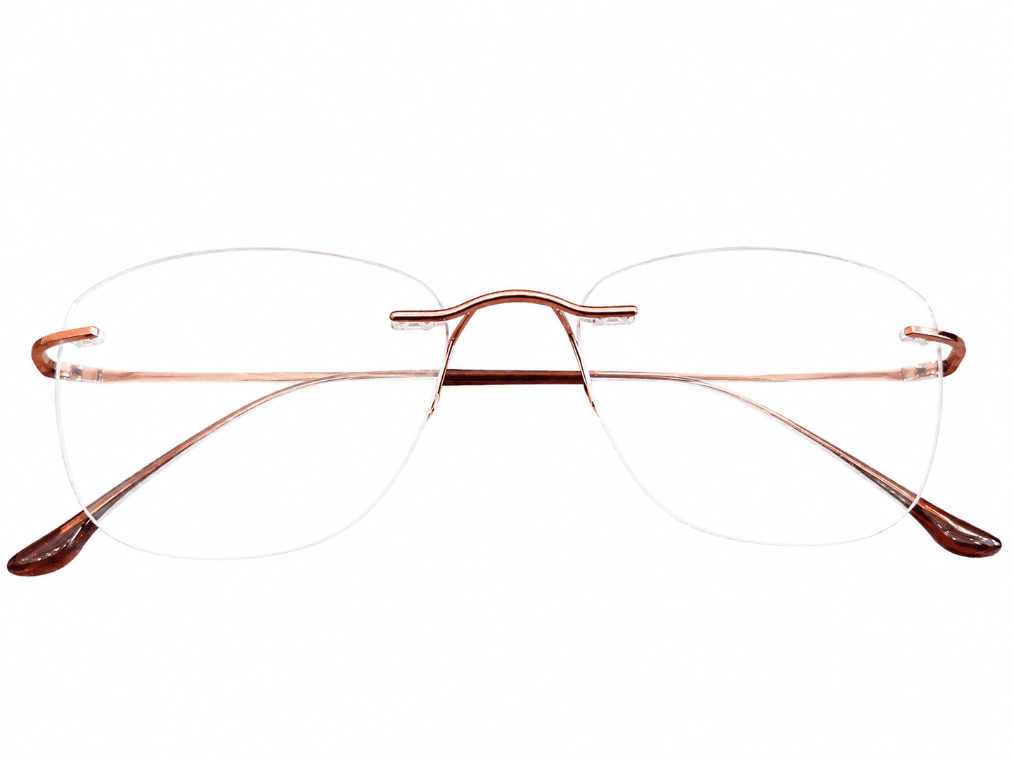Rectangle oval rimless maroon eyeglasses with lightweight modern design for men and women