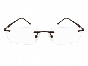 Frameless Aluminum Dark Brown Eyeglasses